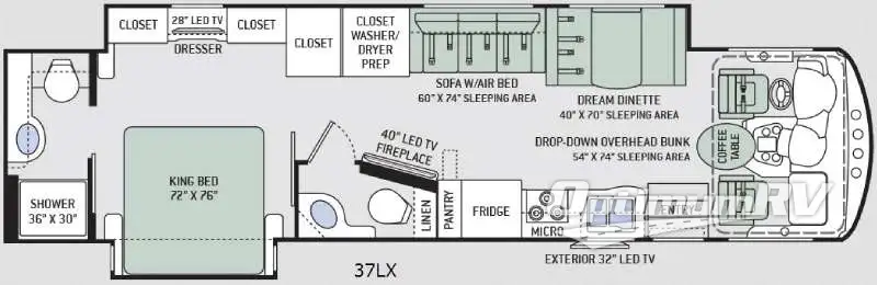 2015 Thor Challenger 37LX RV Floorplan Photo