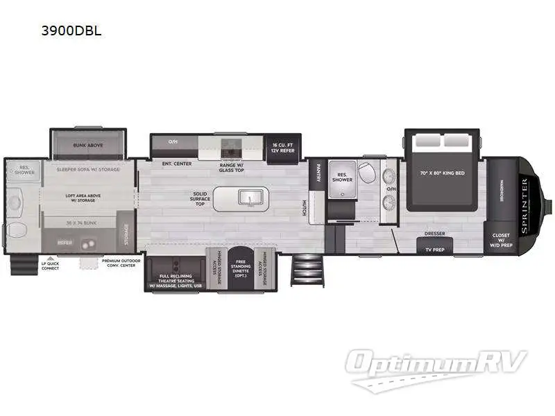 2023 Keystone Sprinter Limited 3900DBL RV Floorplan Photo