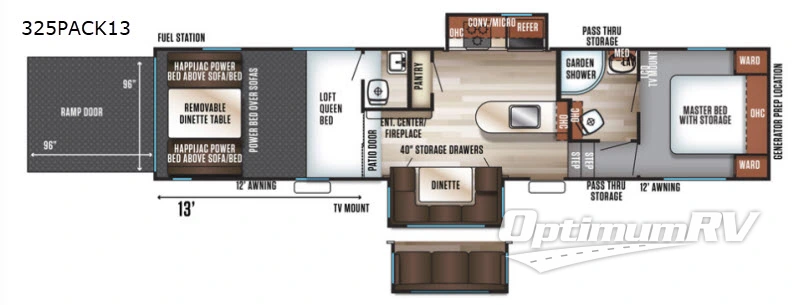 2018 Forest River Cherokee Wolf Pack 325PACK13 Floorplan Photo