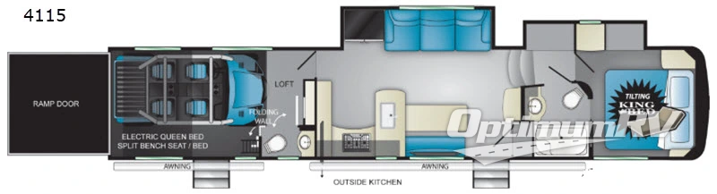 2019 Heartland Cyclone 4115 RV Floorplan Photo
