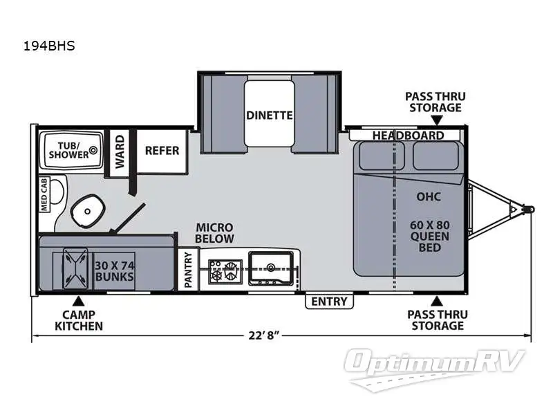 2022 Coachmen Apex Nano 194BHS RV Floorplan Photo