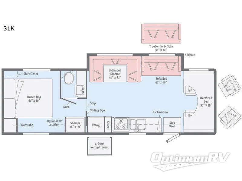 2017 Winnebago Minnie Winnie 31K Floorplan Photo