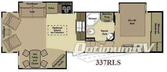 2010 Open Range Open Range RV 337RLS RV Floorplan Photo
