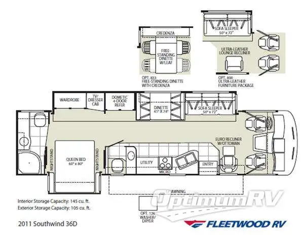 2011 Fleetwood Southwind 36D RV Floorplan Photo