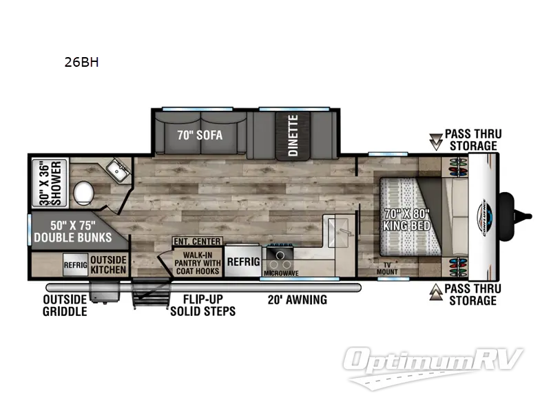 2022 KZ Confluence 26BH RV Floorplan Photo