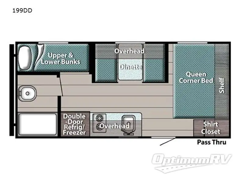 2024 Gulf Stream Kingsport Super Lite 199DD RV Floorplan Photo