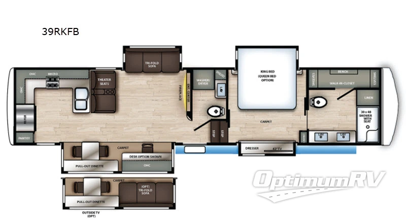 2021 Forest River RiverStone 39RKFB RV Floorplan Photo