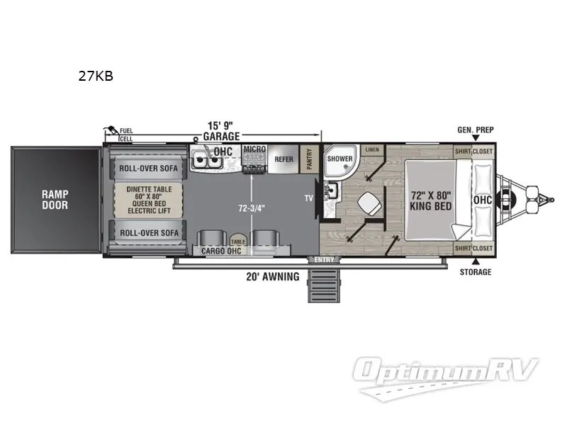 2022 Forest River Work and Play 27KB RV Floorplan Photo