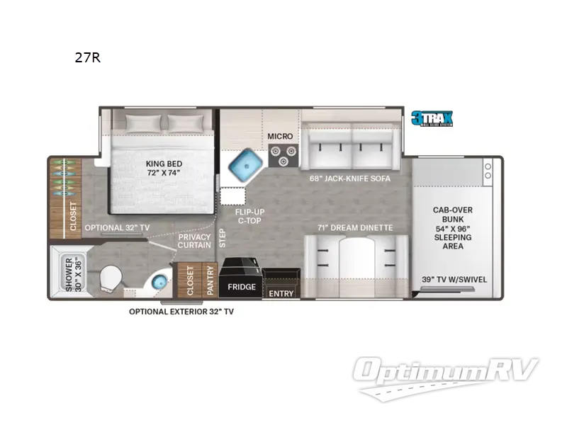 2022 Thor Four Winds 27R RV Floorplan Photo