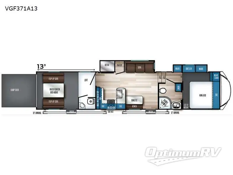 2022 Forest River Vengeance Rogue Armored VGF371A13 RV Floorplan Photo