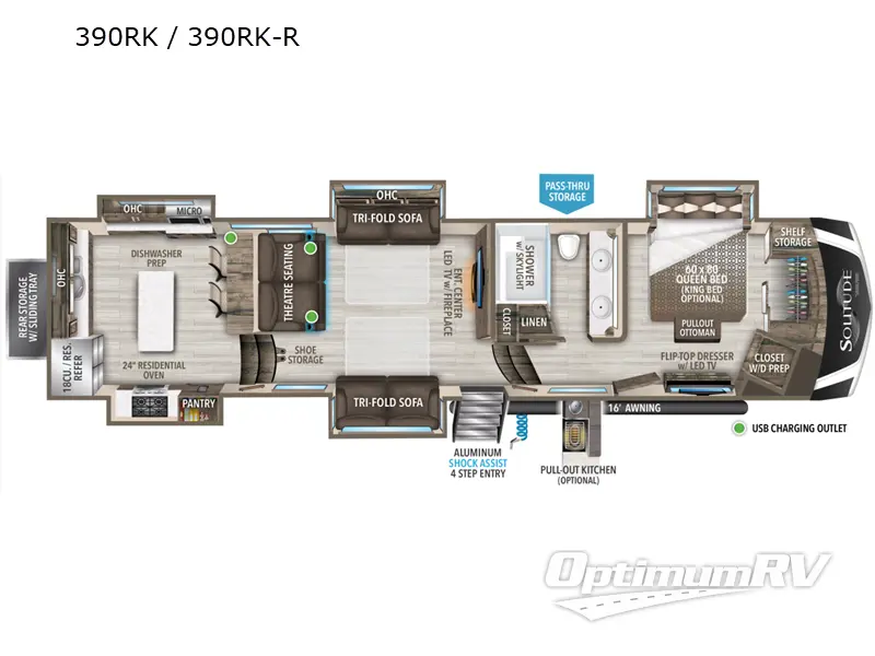 2022 Grand Design Solitude 390RK Floorplan Photo