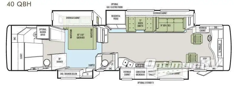 2013 Tiffin Phaeton 40QBH Floorplan Photo