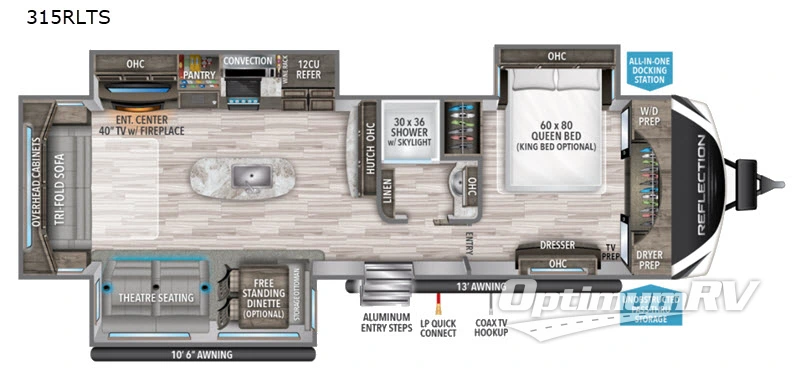 2020 Grand Design Reflection 315RLTS RV Floorplan Photo
