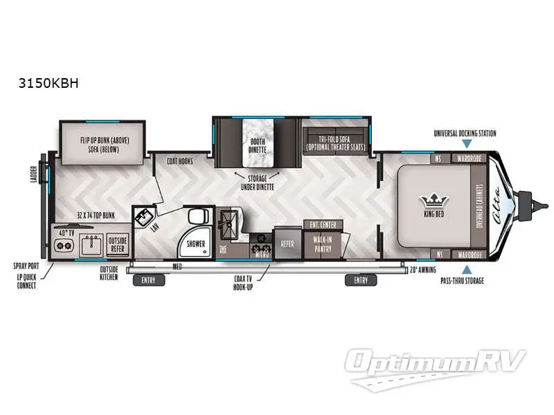 2021 East To West Alta 3150KBH RV Floorplan Photo