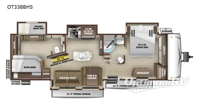 2021 Highland Ridge Open Range OT338BHS Floorplan Photo