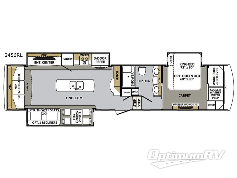 2018 Forest River Cardinal 3456RL RV Floorplan Photo
