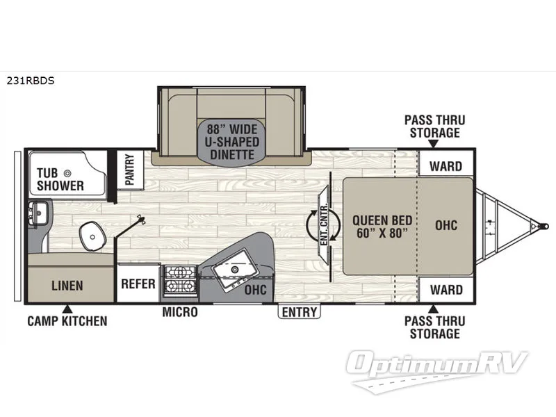 2018 Coachmen Freedom Express Ultra Lite 231RBDS RV Floorplan Photo