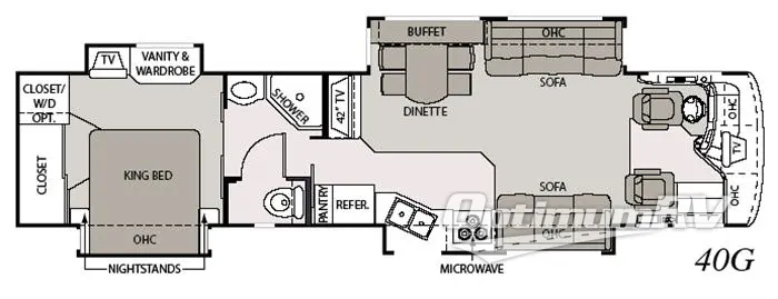2006 Mandalay Luxury Division Mandalay Class A 40G RV Floorplan Photo