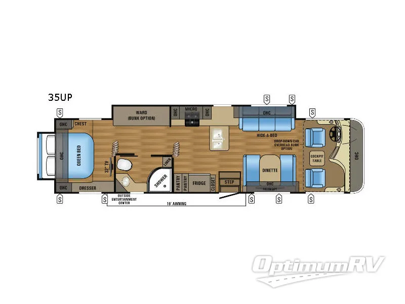 2017 Jayco Precept 35UP RV Floorplan Photo