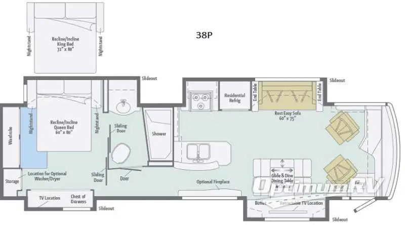 2016 Winnebago Journey 38P RV Floorplan Photo