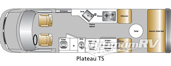 2005 Pleasure-Way Dodge Plateau Plateau TS RV Floorplan Photo