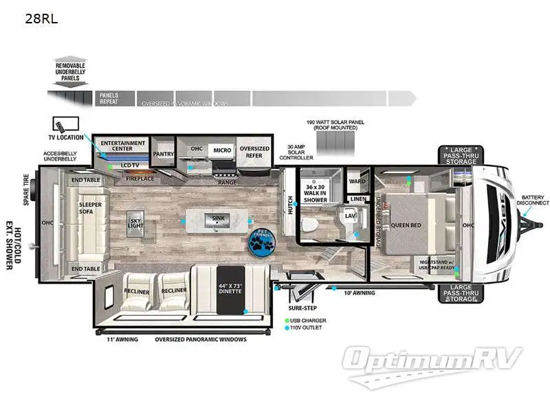 2021 Forest River Vibe 28RL RV Floorplan Photo