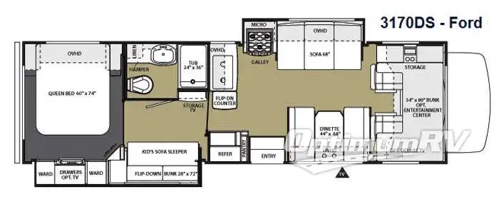 2014 Forest River Sunseeker 3170DS Ford RV Floorplan Photo