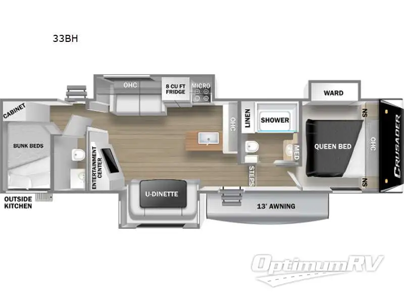 2022 Prime Time Crusader LITE 33BH RV Floorplan Photo