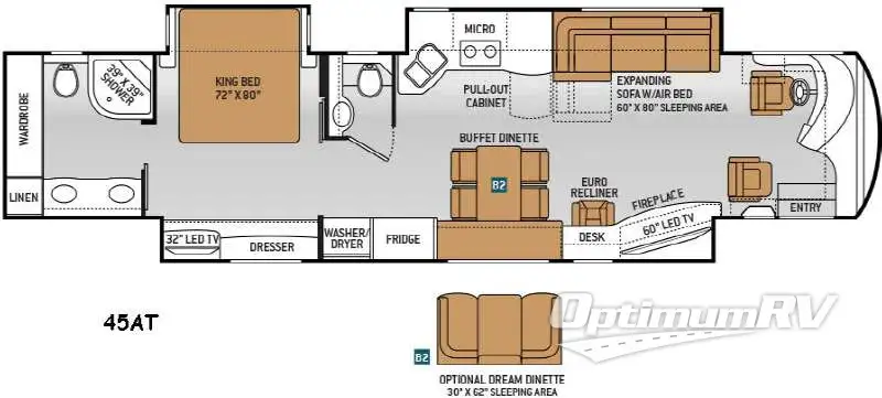 2015 Thor Tuscany 45AT RV Floorplan Photo