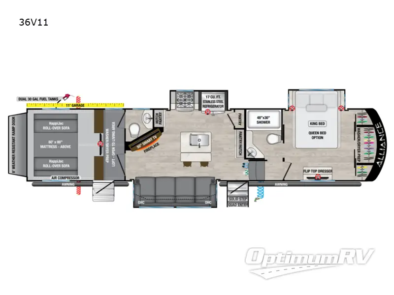 2023 Alliance Valor 36V11 RV Floorplan Photo