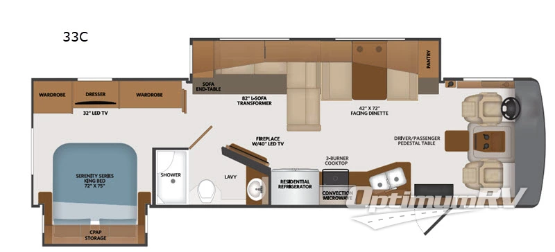 2020 Fleetwood Bounder 33C RV Floorplan Photo
