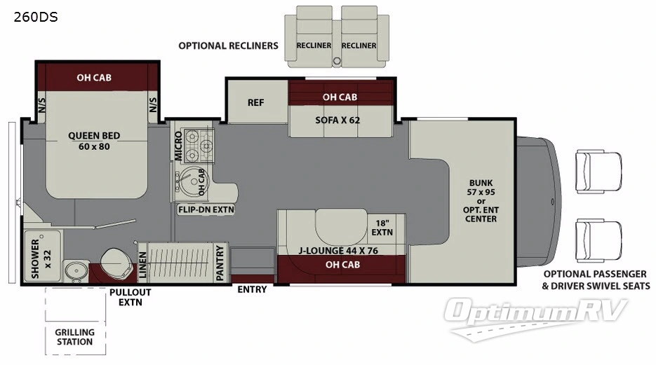 2018 Coachmen Leprechaun 260DS Chevy 4500 RV Floorplan Photo