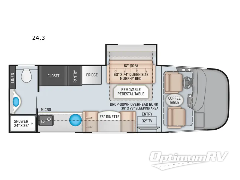 2022 Thor Axis 24.3 Floorplan Photo