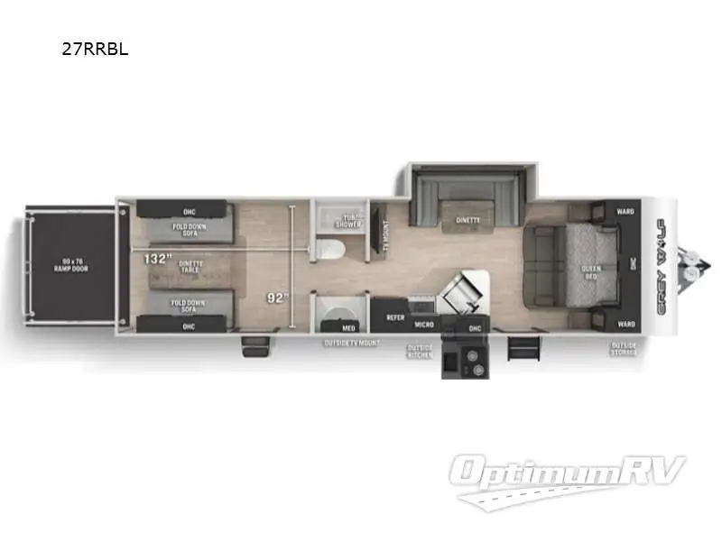 2022 Forest River Cherokee Grey Wolf Black label 27RRBL RV Floorplan Photo