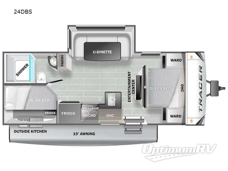 2021 Prime Time Tracer 24DBS RV Floorplan Photo