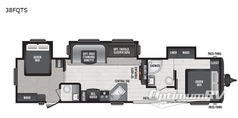 2020 Keystone Hideout 38FQTS RV Floorplan Photo