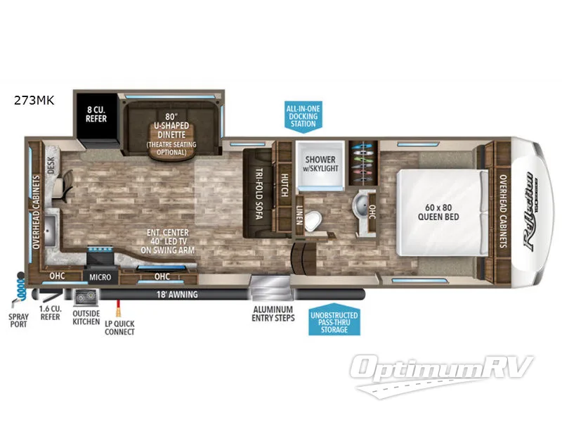 2019 Grand Design Reflection 150 Series 273MK RV Floorplan Photo