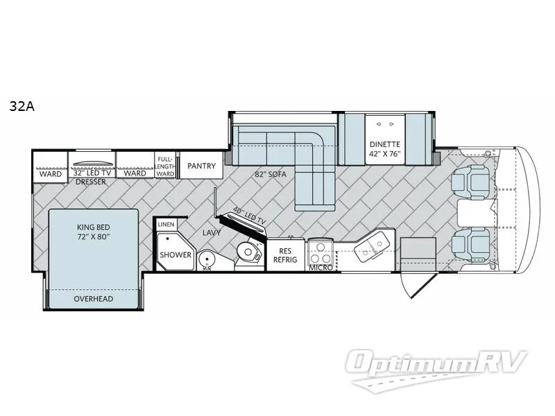 2018 Holiday Rambler Vacationer XE 32A RV Floorplan Photo