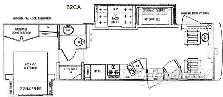 2011 Tiffin Allegro 32 CA RV Floorplan Photo