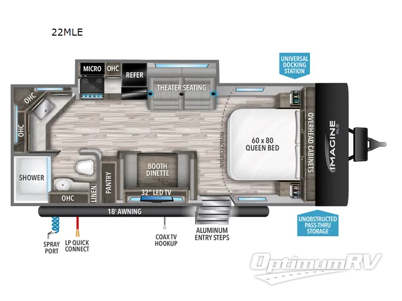 2022 Grand Design Imagine XLS 22MLE RV Floorplan Photo