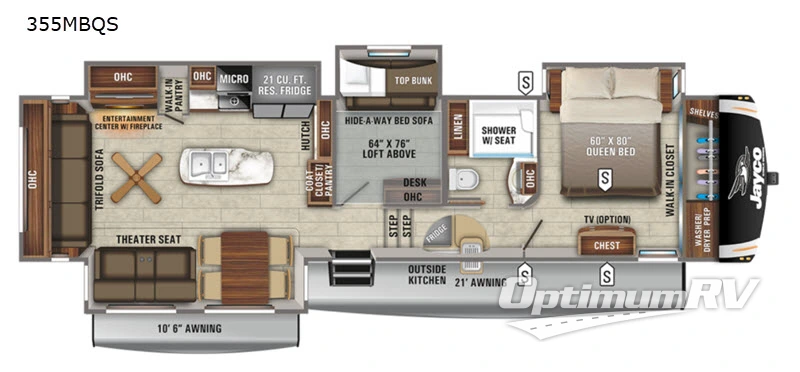 2021 Jayco Eagle 355MBQS RV Floorplan Photo