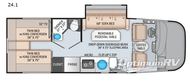 2021 Thor Axis 24.1 Floorplan Photo