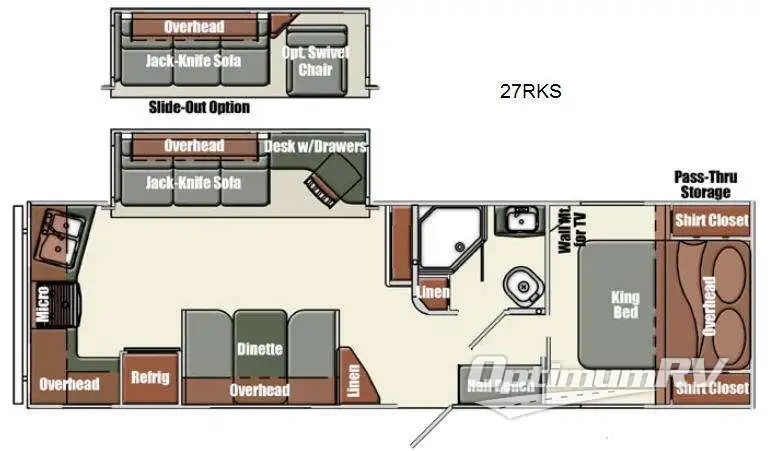 2013 Gulf Stream Streamlite XLT 27RKS Champagne Series RV Floorplan Photo