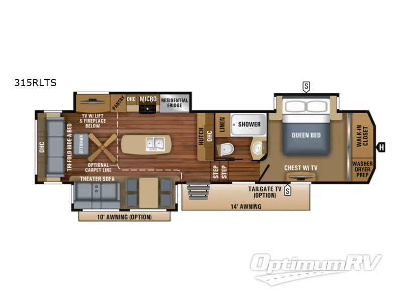 2018 Jayco North Point 315RLTS RV Floorplan Photo