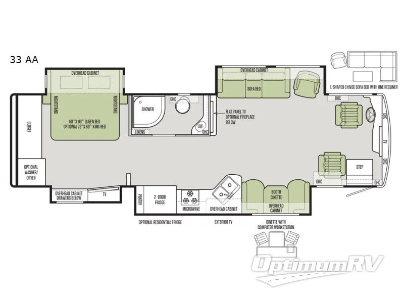 2017 Tiffin Allegro RED 33 AA RV Floorplan Photo