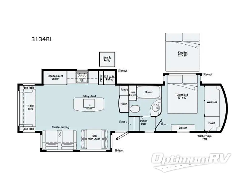 2021 Winnebago Towables Voyage 3134RL RV Floorplan Photo