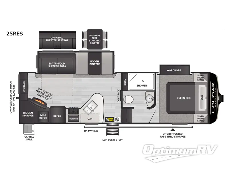 2022 Keystone Cougar Half-Ton 25RES Floorplan Photo