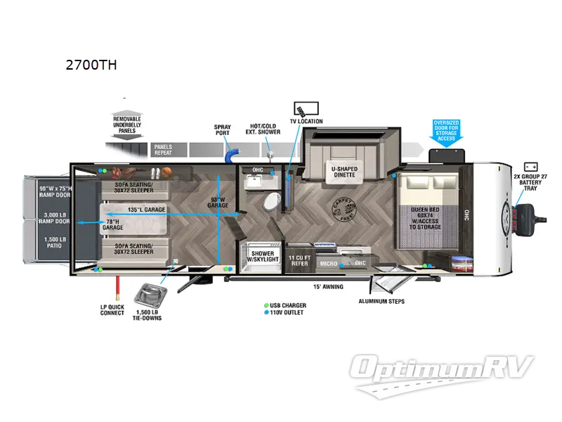 2022 Forest River Ozark 2700TH Floorplan Photo