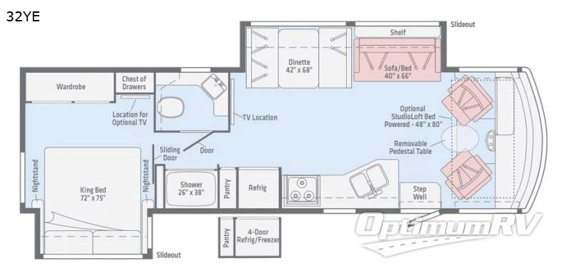 2018 Winnebago Vista 32YE RV Floorplan Photo