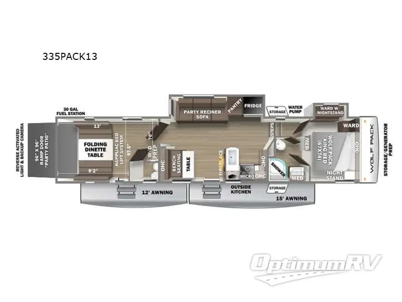 2021 Forest River Cherokee Wolf Pack 335PACK13 RV Floorplan Photo